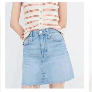 MADEWELL Jean Skirt Blue Denim Mini Women’s Size 26 Raw Hem A-line